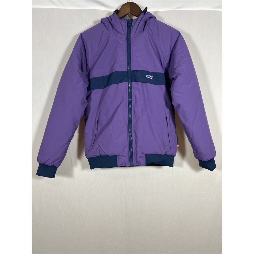 CB Sports Women’s Medium Purple Puffer Jacket Hooded Full Zip PrimaLoft Insulate